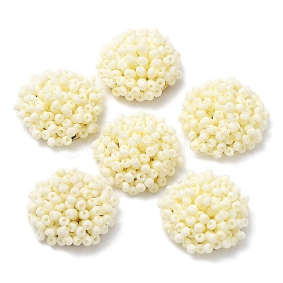 Glass Seed Beaded Cabochons FIND-G058-02E-1