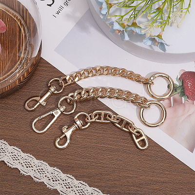3Pcs 3 Style Alloy & Iron Link Chain Bag Strap Extenders FIND-CA0007-77-1