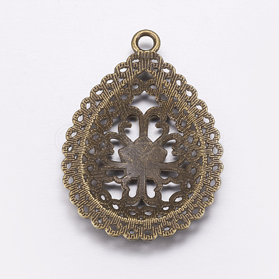 Teardrop Alloy Pendant Rhinestone Settings EA005Y-AB-1