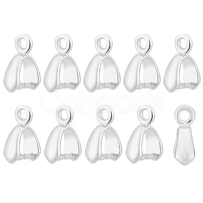 BENECREAT 10Pcs 925 Sterling Silver Ice Pick Pinch Bails FIND-BC0003-84-1