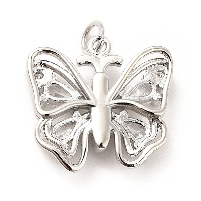 Rack Plating Brass Cubic Zirconia Pendants KK-K270-15P-1