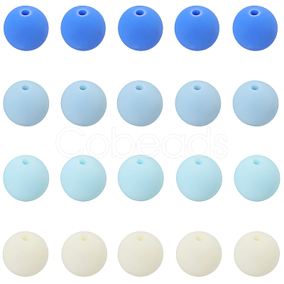 Rubberized Style Imitated Silicone Acrylic Beads MACR-PA0001-06B-02-1