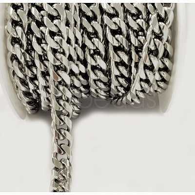 Tarnish Resistant 201 Stainless Steel Cuban Link Chains CHS-L020-008P-1