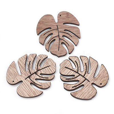 Undyed Wooden Pendants X-WOOD-S040-80-1