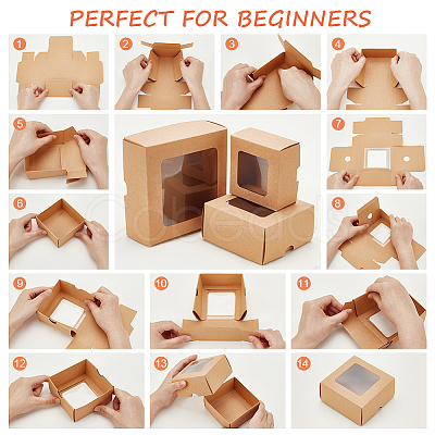 Folding Kraft Paper Cardboard Jewelry Gift Boxes LS-CON-WH0092-25B-1