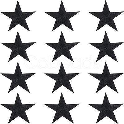 12Pcs Star Shape Cloth Embroidery Applqiues PATC-GF0001-33A-1