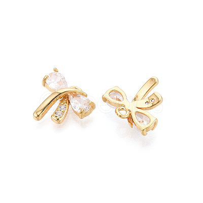 Brass Micro Pave Cubic Zirconia Charms KK-N263-79C-G-1