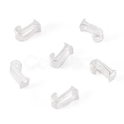 6Pcs 925 Sterling Silver Hollow Initial Beads STER-TA0001-53J-1