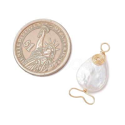 Natural Keshi Pearl Pendants PALLOY-JF05148-1