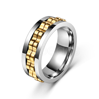 304 Stainless Steel Gear Rotatable Finger Rings FS-WGAD37A-17-1