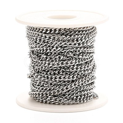 Tarnish Resistant 304 Stainless Steel Cuban Link Chains CHS-K016-03A-P-1