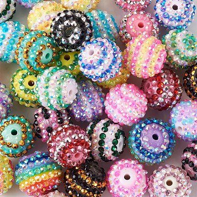 38Pcs 19 Colors Resin Rhinestone Beads Sets RESI-TA0001-81-1