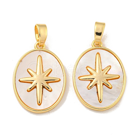Natural White Shell Pendants KK-A214-24G-1