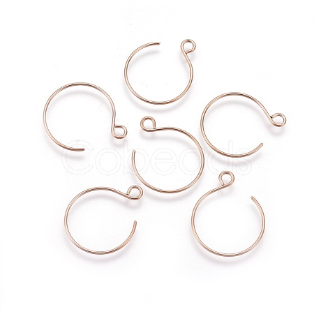 Ion Plating(IP) 304 Stainless Steel Earring Hooks STAS-O119-10RG-A-1