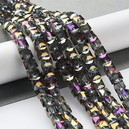 Electroplate Glass Bead Strands X-EGLA-R064-6mm-08-1