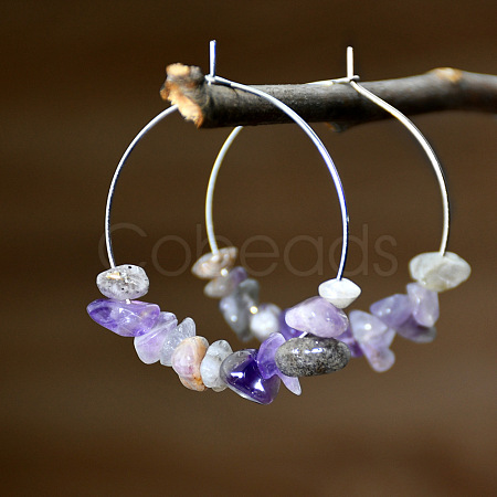 Alloy Hoop Earrings WGA158A-05-1