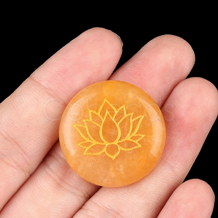 Symbol Natural Topaz Jade Flat Round Palm Stones PW-WGE396D-11-1