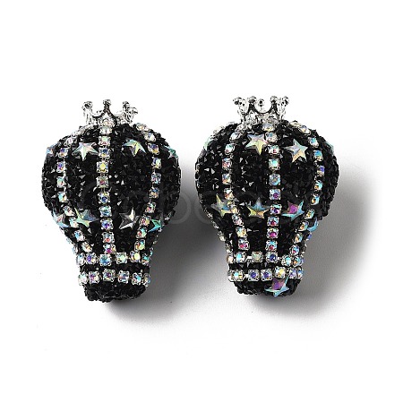 Crown Hot Air Balloon Acrylic Rhinestone Beads OACR-S048-03A-1