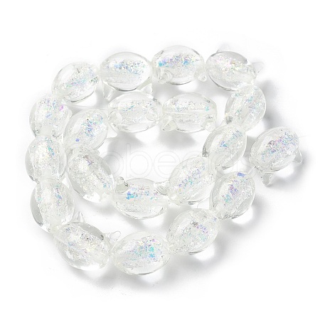 Handmade Foil Lampwork Beads Strands FOIL-Z001-04E-1