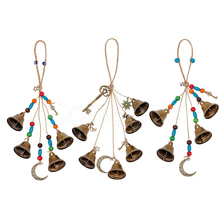 Iron Bell Pendant Decorations HJEW-AB00156-1