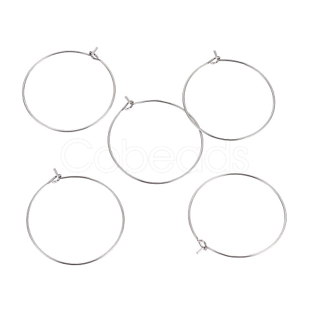316L Surgical Stainless Steel Hoop Earring Findings STAS-G130-03P-30MM-1
