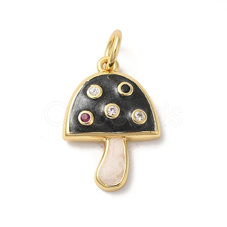 Rack Plating Brass Cubic Zirconia Pendants KK-Z056-31G-1