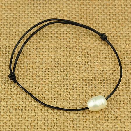 Cowhide Leather Cord Bracelets BJEW-JB00842-01-1