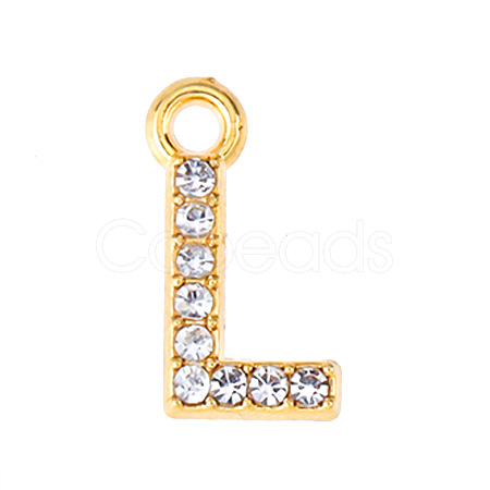 Golden Tone Alloy Rhinestone Pendants PW-WGCC773-12-1