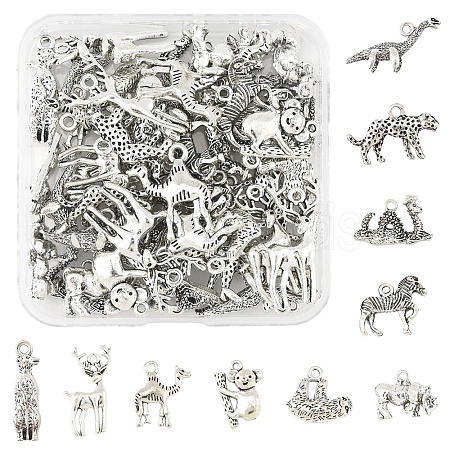 50Pcs Tibetan Style Alloy Animals Pendants FIND-FS0004-34-1