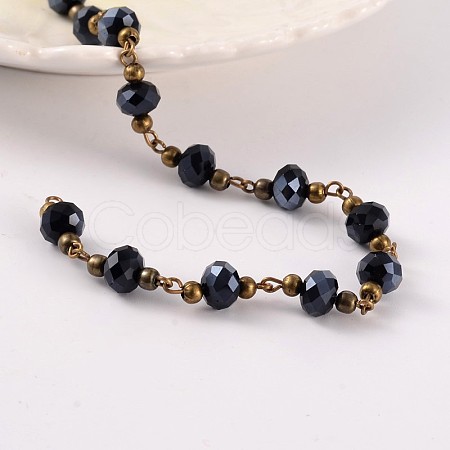 Handmade Glass Beaded Chains for Necklaces Bracelets Making AJEW-JB00187-03-1