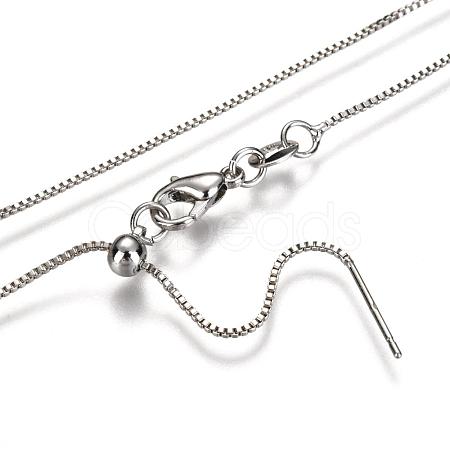 Adjustable Electroplate Brass Venetian Chain Necklace X-MAK-L028-02P-1