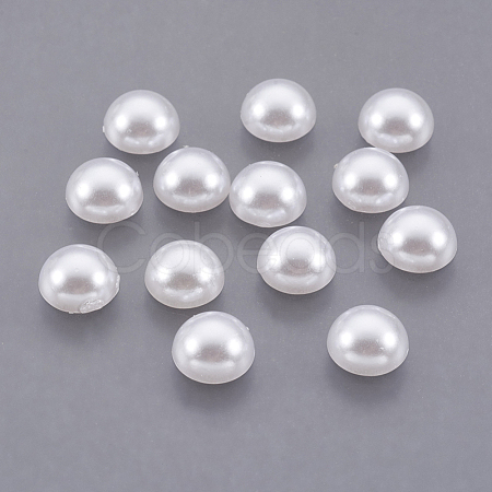 ABS Plastic Imitation Pearl Cabochons SACR-S738-8mm-Z9-1