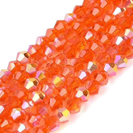 AB Color Plated Transparent Glass Beads Strands GLAA-G127-01K-1