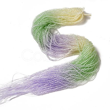 Transparent Gradient Color Glass Beads Strands GLAA-H021-01B-11-1