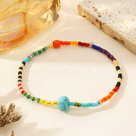 Bohemian Style Natural Mixd Gemstone Beaded Stretch Bracelets for Women LS-LO1270-1-1