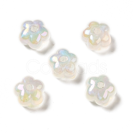 UV Plating Rainbow Iridescent Acrylic Beads PACR-M002-05A-1