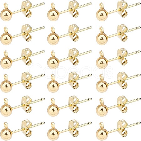 20Pcs Brass Post Earring Findings KK-PH0001-78-1