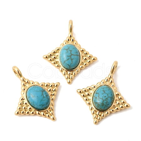 Synthetic Turquoise Pendants KK-Z149-14G-01-1
