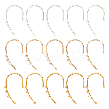 18Pcs 3 Colors Iron Ear Cuff Findings EJEW-UN0002-31-1