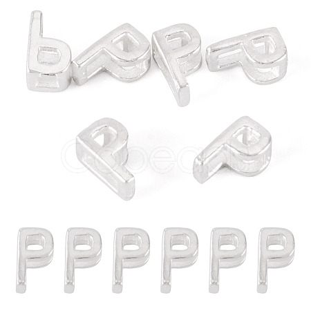 6Pcs 925 Sterling Silver Hollow Initial Beads STER-TA0001-53P-1
