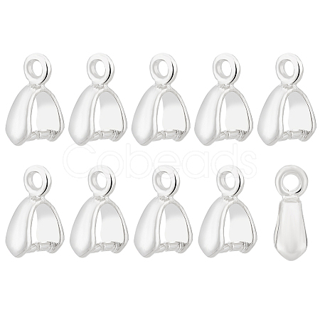 BENECREAT 10Pcs 925 Sterling Silver Ice Pick Pinch Bails FIND-BC0003-84-1