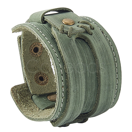 Cowhide Leather Cord Bracelets for Women Men BJEW-WH20012-04AG-01-1