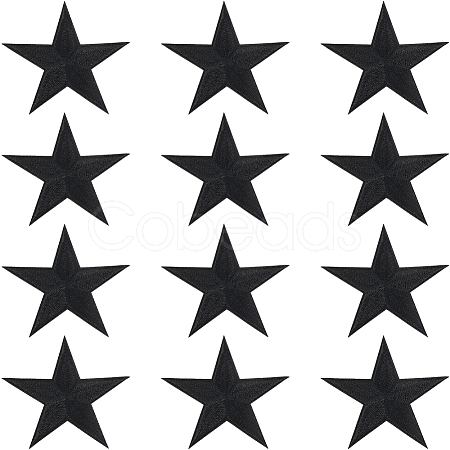 12Pcs Star Shape Cloth Embroidery Applqiues PATC-GF0001-33A-1