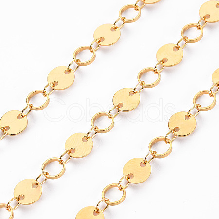 Handmade Brass Flat Sequin Chains CHC-S012-103-1