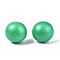 Pearlized Half Round Schima Wood Earrings for Girl Women, Stud Earrings with 316 Surgical Stainless Steel Pins, Medium Sea Green, 11x4.5mm, Pin: 0.7mm