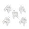 Non-Tarnish 201 Stainless Steel Charms, Alphabet, Letter.R, 12x7.6x0.6mm, Hole: 1.4mm