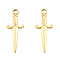 Ion Plating(IP) 201 Stainless Steel Pendants, Sword, Real 18K Gold Plated, 27.5x10.5x2.5mm, Hole: 2.5mm