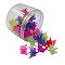 Kids Hair Accessories, Plastic Claw Hair Clips, with Glitter Powder, Butterfly, Mixed Color, 17~18x18~19x21~22mm, 50pcs/box