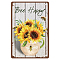 Iron Sign Posters, Vertical, for Home Wall Decoration, Rectangle, Sunflower Pattern, 300x200x2.2mm