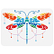 Plastic Drawing Painting Stencils Templates, for Painting on Scrapbook Fabric Tiles Floor Furniture Wood, Rectangle, Dragonfly Pattern, 29.7x21cm